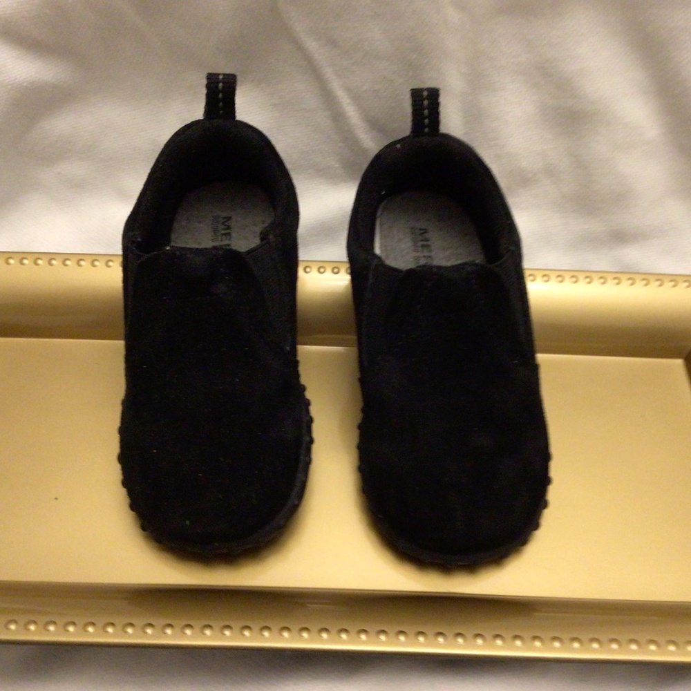 Jungle Moc Merrell Black Suede Toddler Slip Ons size 7